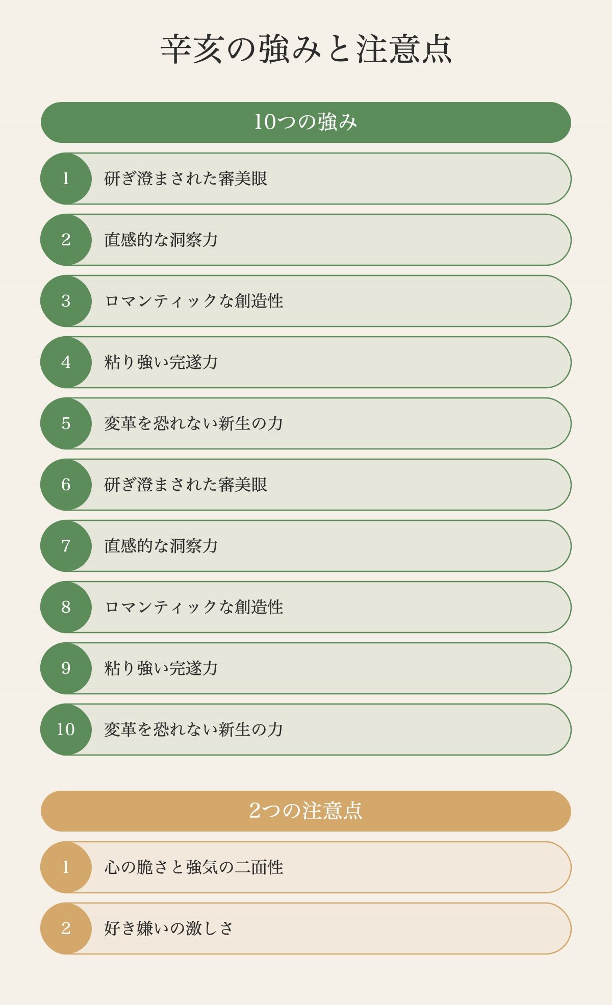 辛亥が持つ5つの強みと2つの注意点