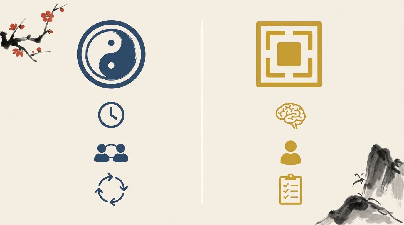 干支とMBTIの比較:東洋の陰陽五行(時間・関係・循環)vs 西洋の認知科学(脳・個人・分類)