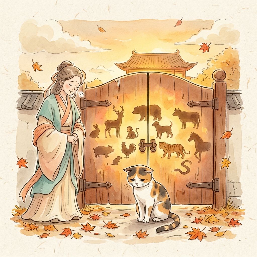 十二支が決まったことを知る猫