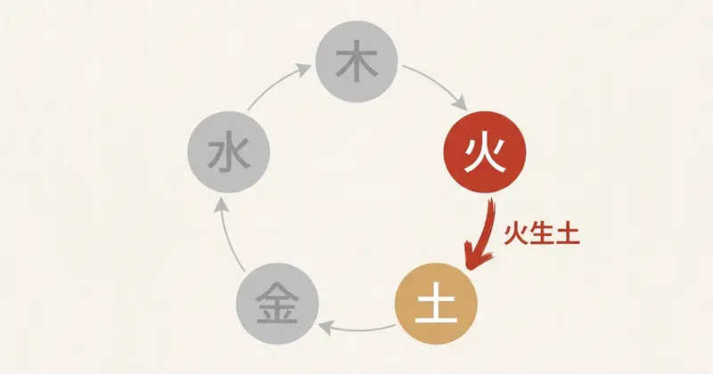 己巳の基本データ──五行は土と火、エネルギー関係は「火生土」