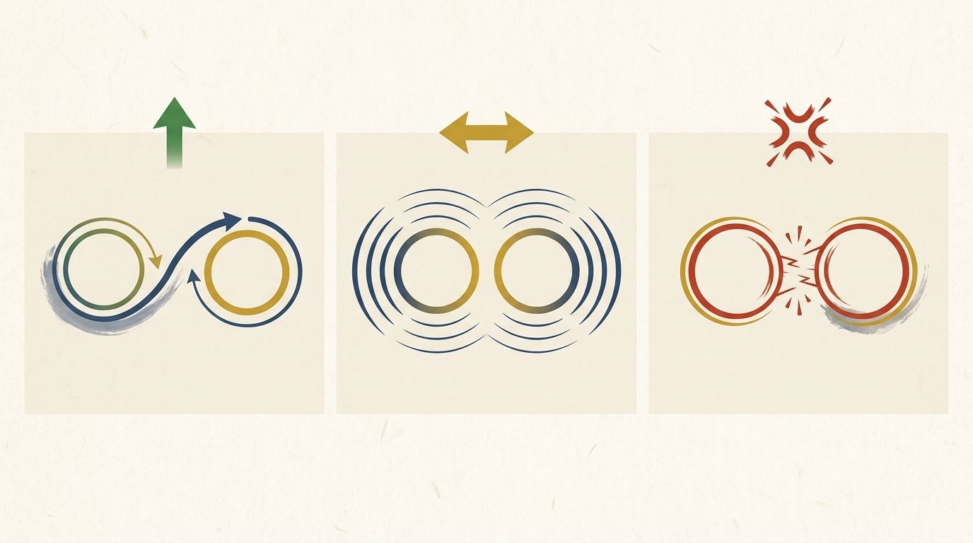 3つの年運パターン：相生（追い風）・比和（増幅）・相剋（試練）