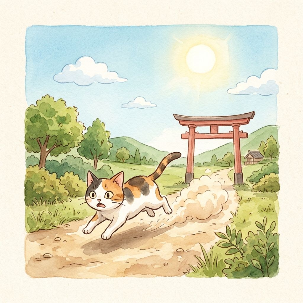 一日遅れで駆けつける猫