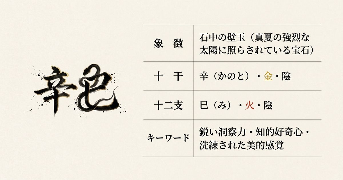 辛巳を構成する十干と十二支の関係