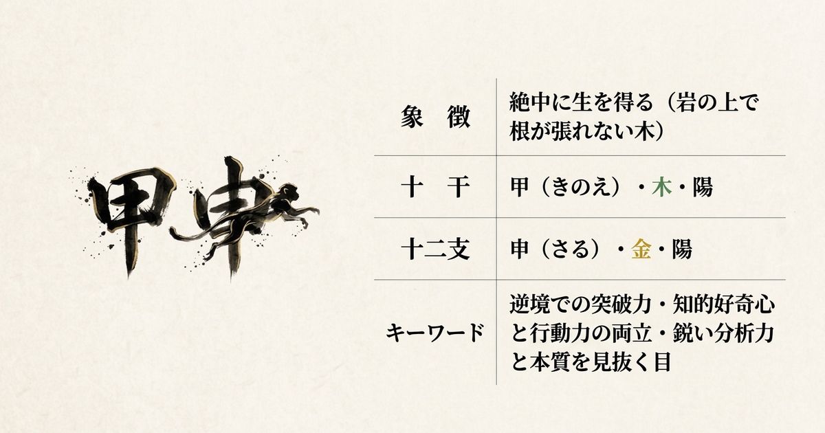 甲（木・陽）と申（金・陽）は相剋関係にある