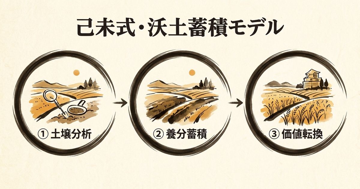 沃土蓄積モデル。己未の才能を成果に変える3段階
