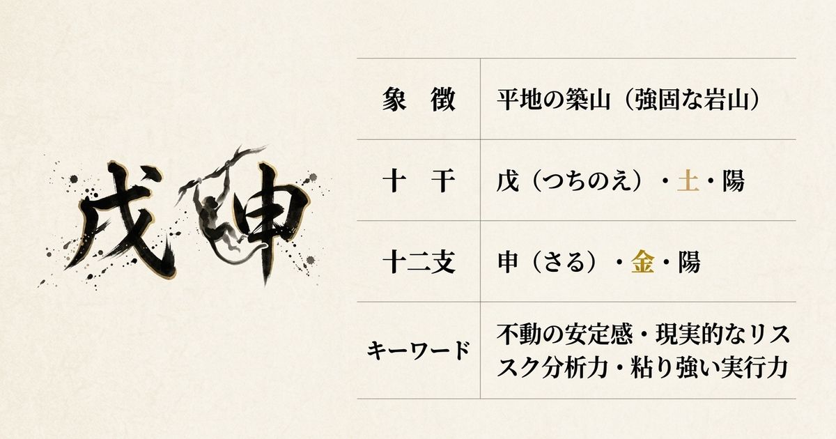 土生金：戊の安定した土台が、申の鋭い才能を育む
