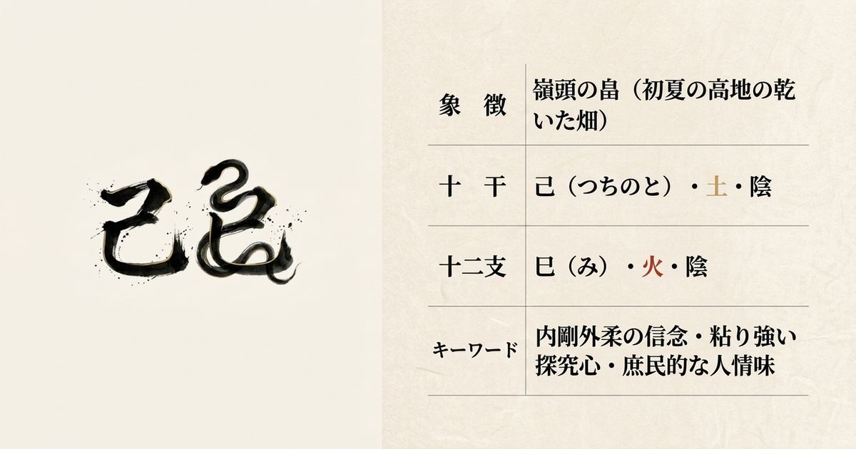 己巳の基本データ──五行は土と火、エネルギー関係は「火生土」