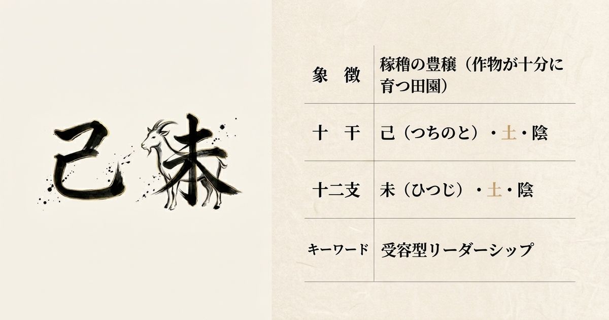 己と未の組み合わせ。田園の温かさと熟成の穏やかさが出会う