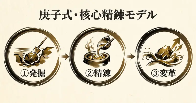 採掘→精錬→鍛造の3ステップで才能を武器に変える