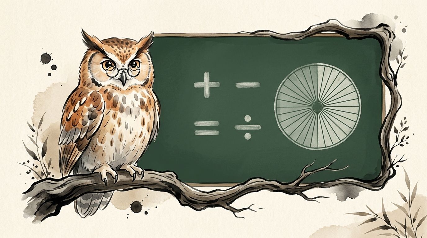 干支の計算方法を教えるフクロウ先生