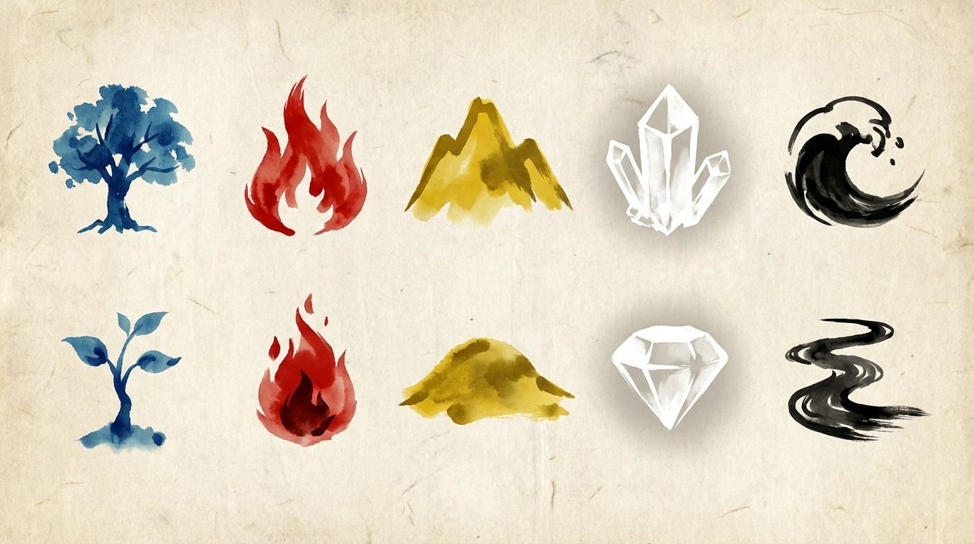 十干の10段階を象徴するアイコン