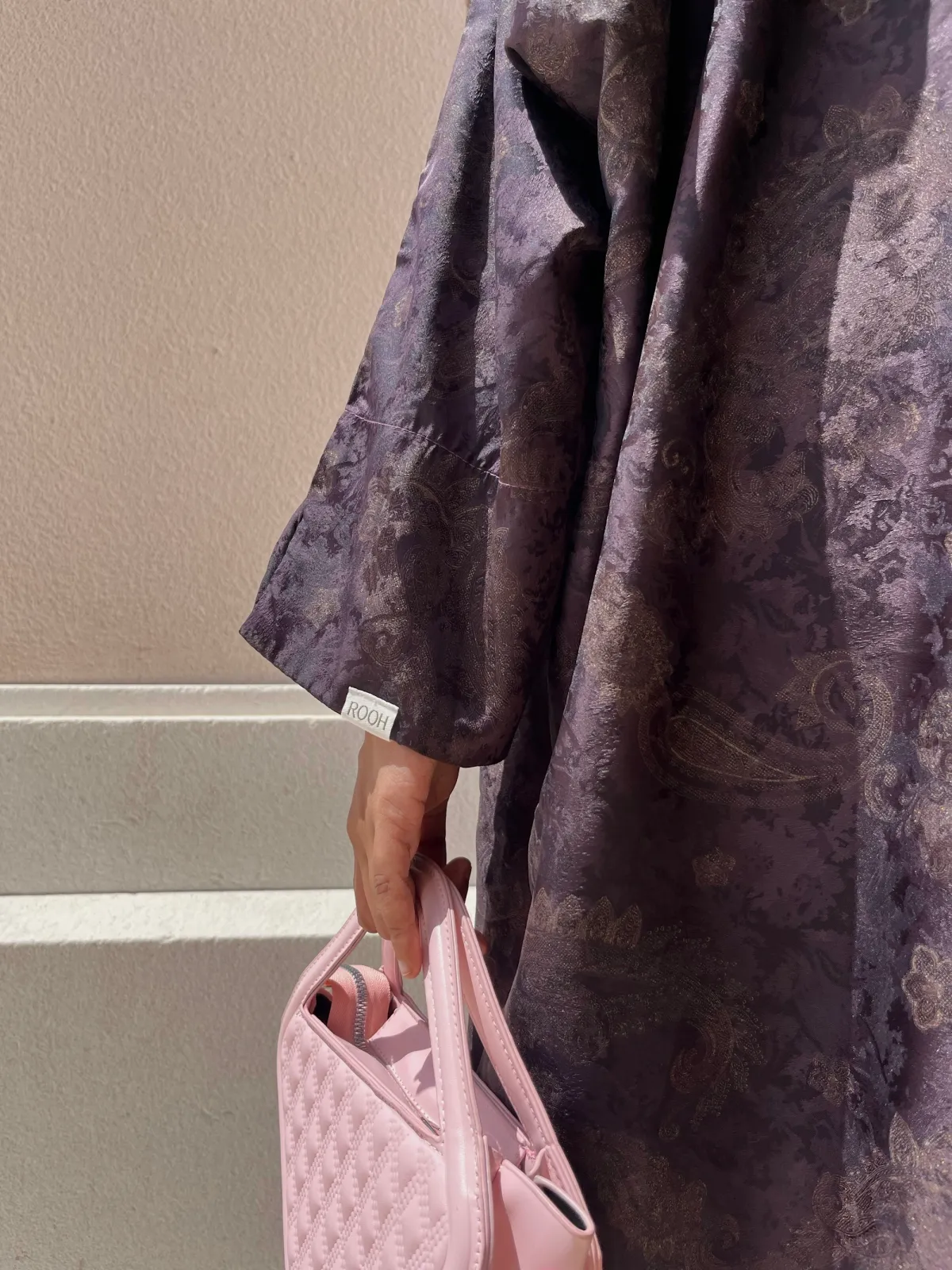 Plum Paisley Premium Abaya - View 3