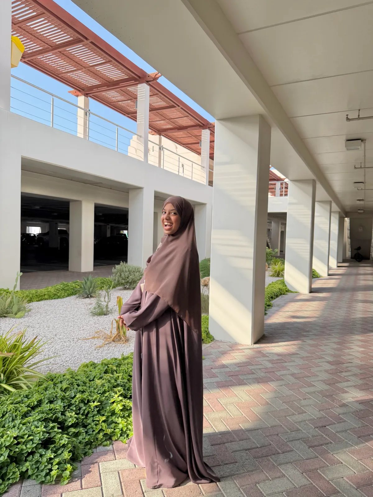 Taupe Brown Comfy Abaya - View 3