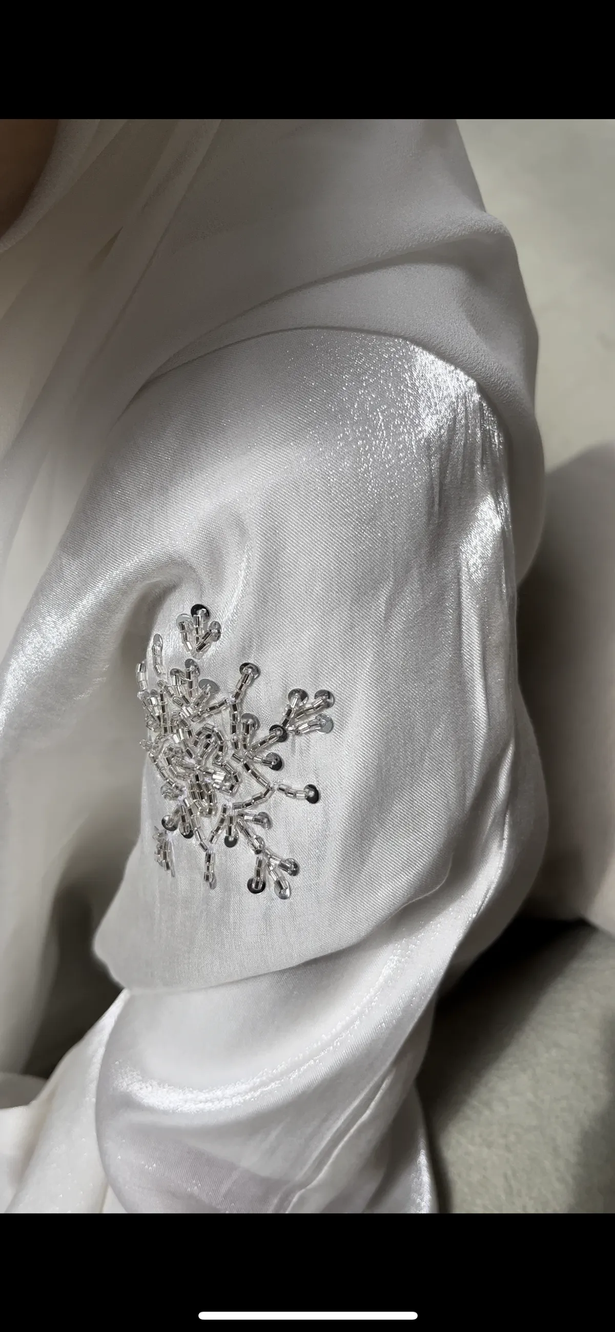 White Shimmer Premium Abaya - View 2