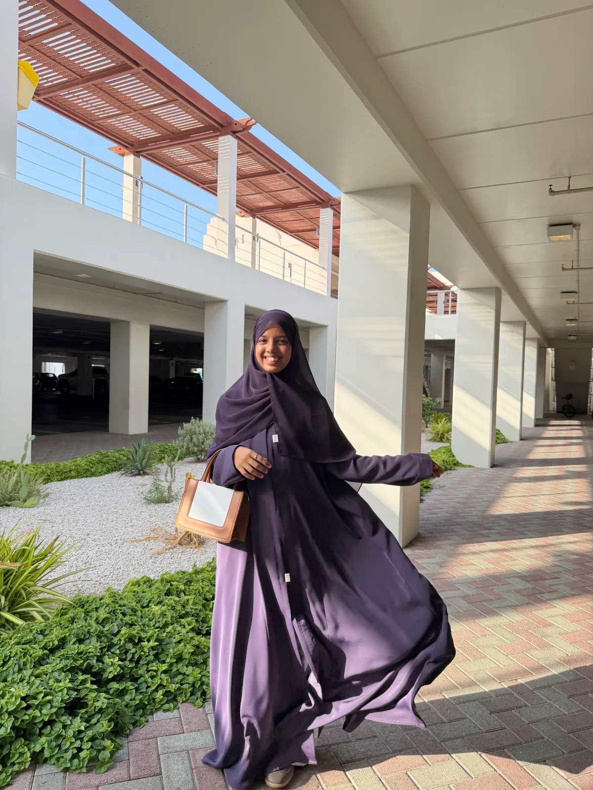 Muted Purple Comfy Abaya - View 3