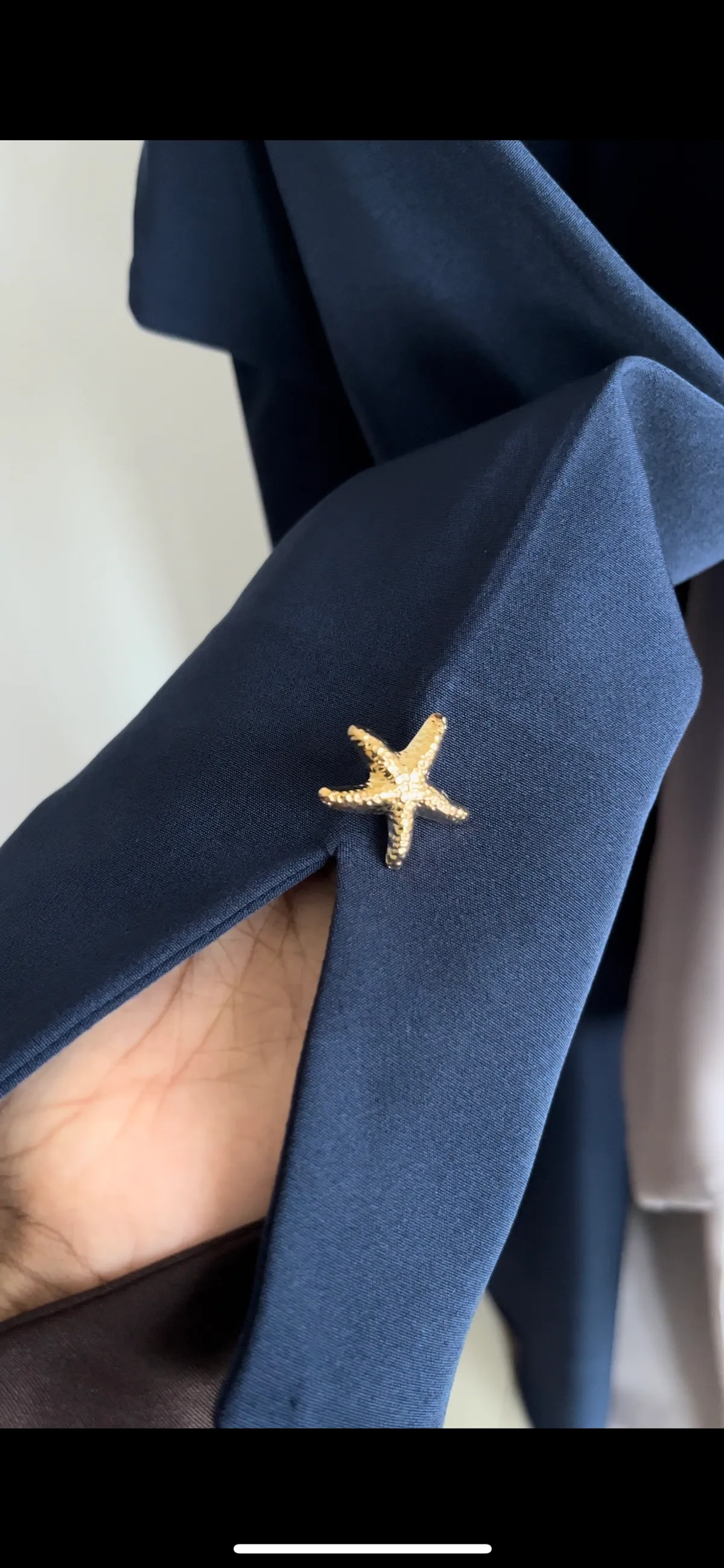 Starfish Wave Abaya - Midnight Navy - View 2