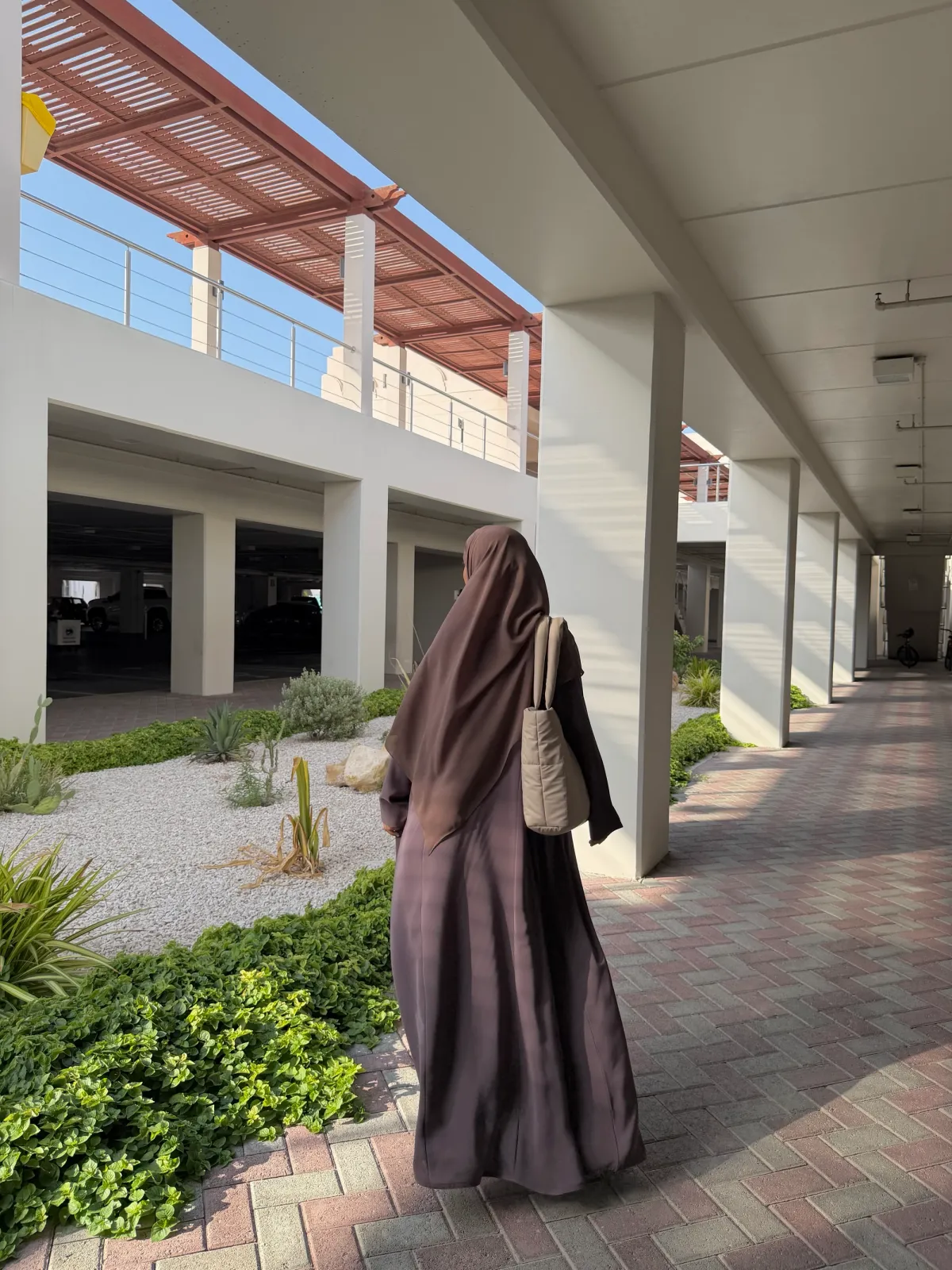 Taupe Brown Comfy Abaya - View 2