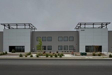 Completed SMS Shop and Offices, front elevation