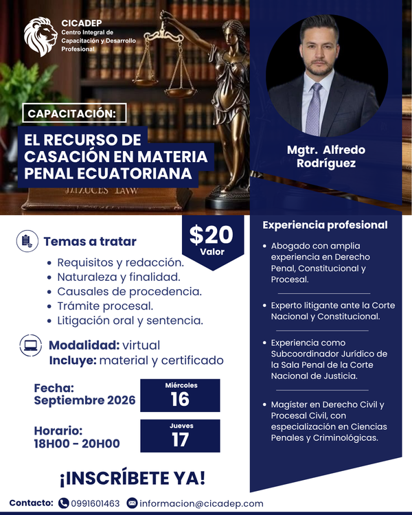 Afiche: El Recurso de Casación en Materia Penal Ecuatoriana