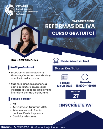 Afiche del curso: Reformas del IVA