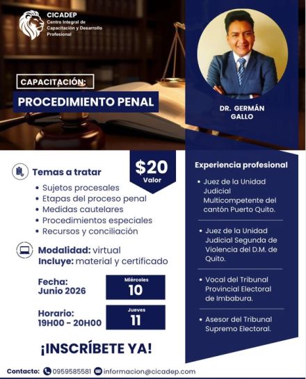 Afiche del curso: Procedimiento Penal