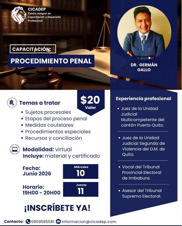 Afiche: Procedimiento Penal