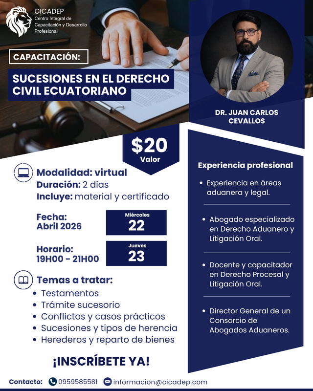 Afiche: Sucesiones en el Derecho Civil Ecuatoriano