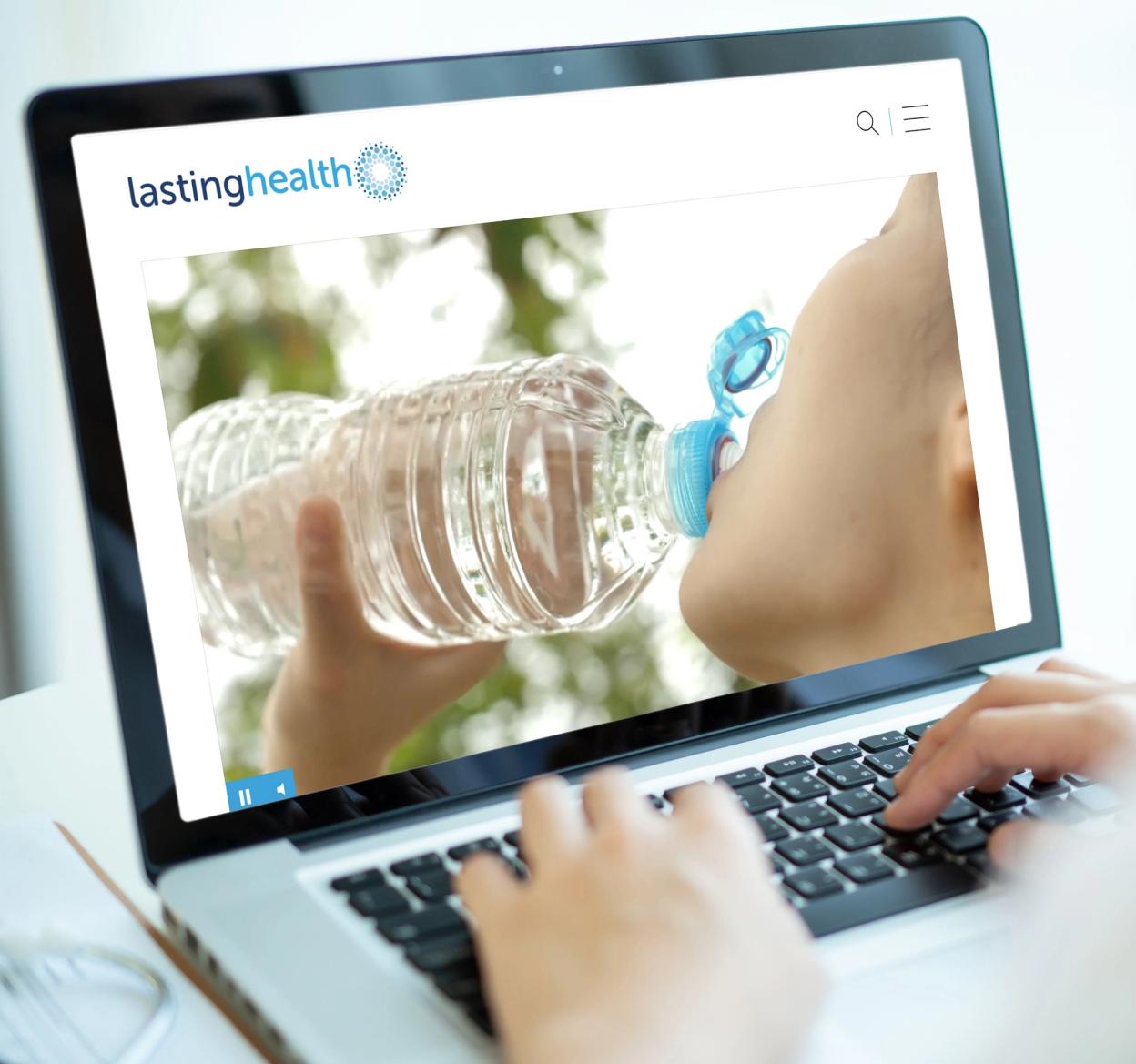 Lasting Health website mock up on laptop
