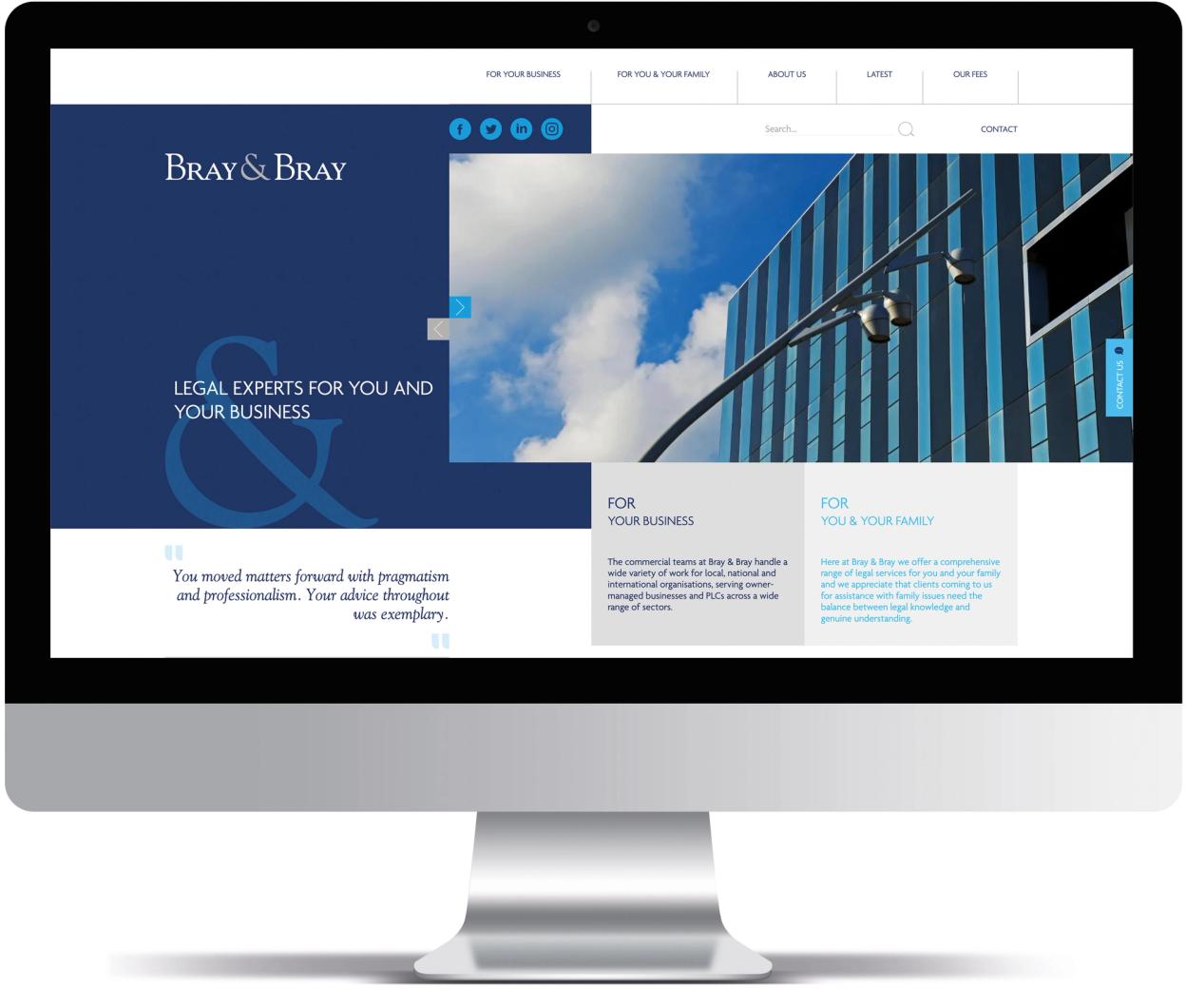 Web site developed for Bray & Bray