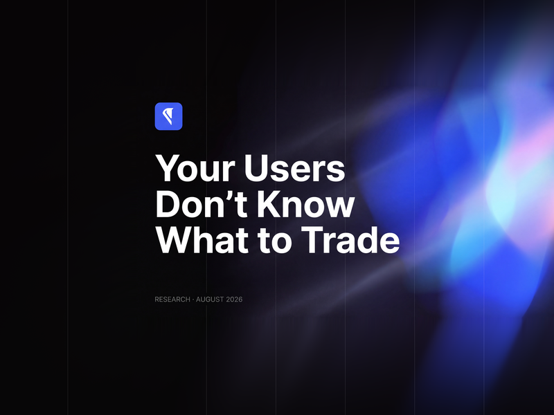 Centaur blog cover for "Your Users Don't Know What to Trade," with the Centaur mark beside the headline against an abstract blue and lavender glow.