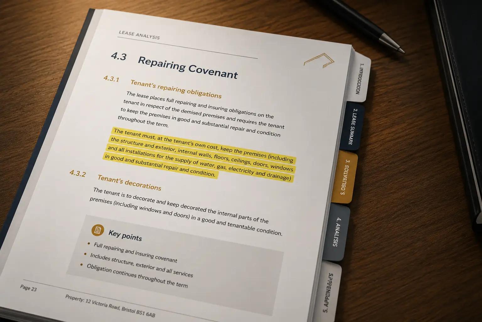 The lease wording that makes a Schedule of Condition worthless