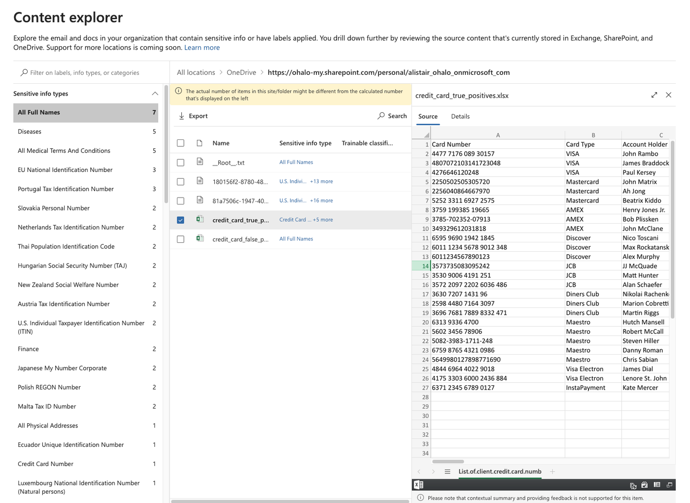 OneDrive: Content Explorer