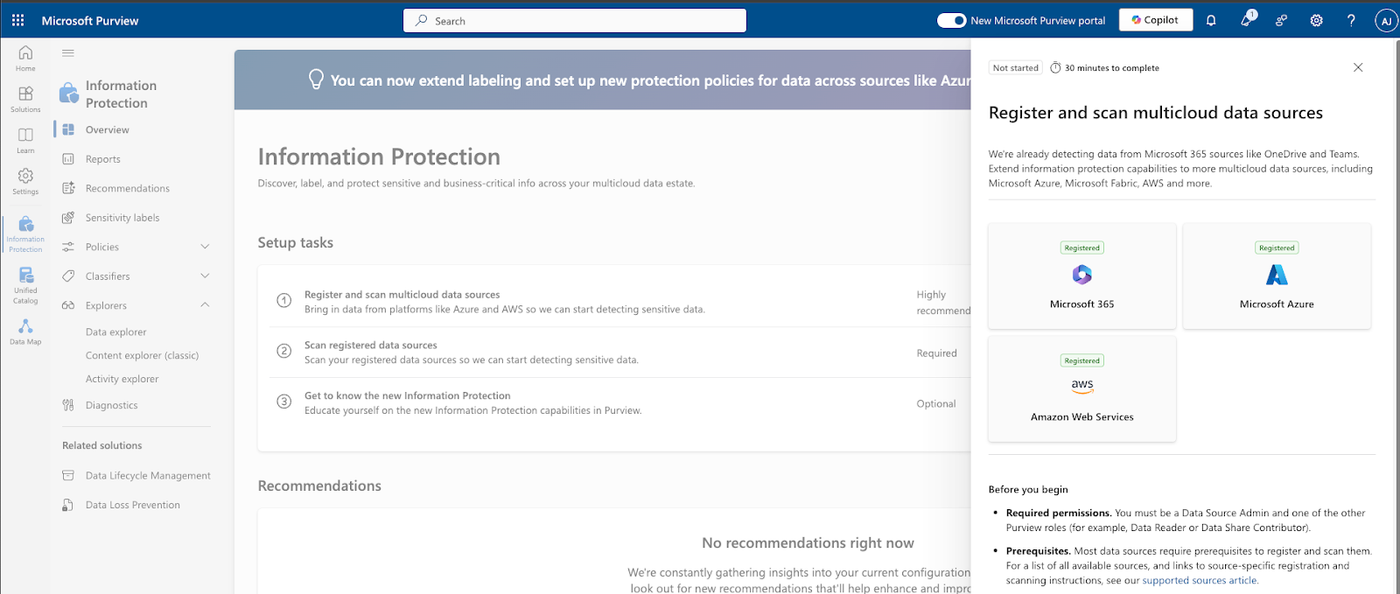 Microsoft Purview scanning Credit Cards