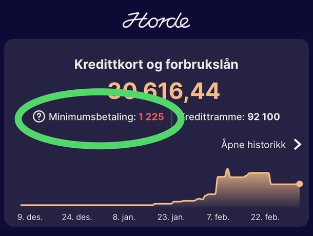 Minimumsbeløp i appen