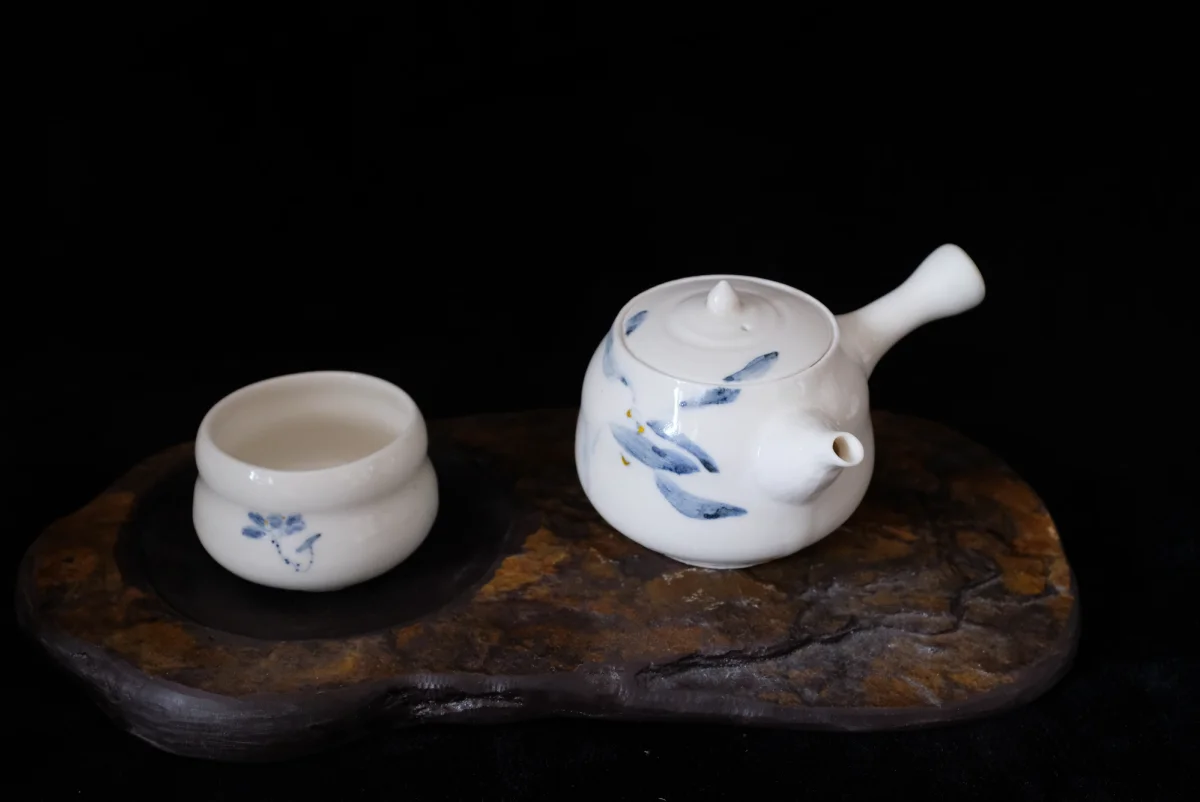 Hand painted porcelain teapot