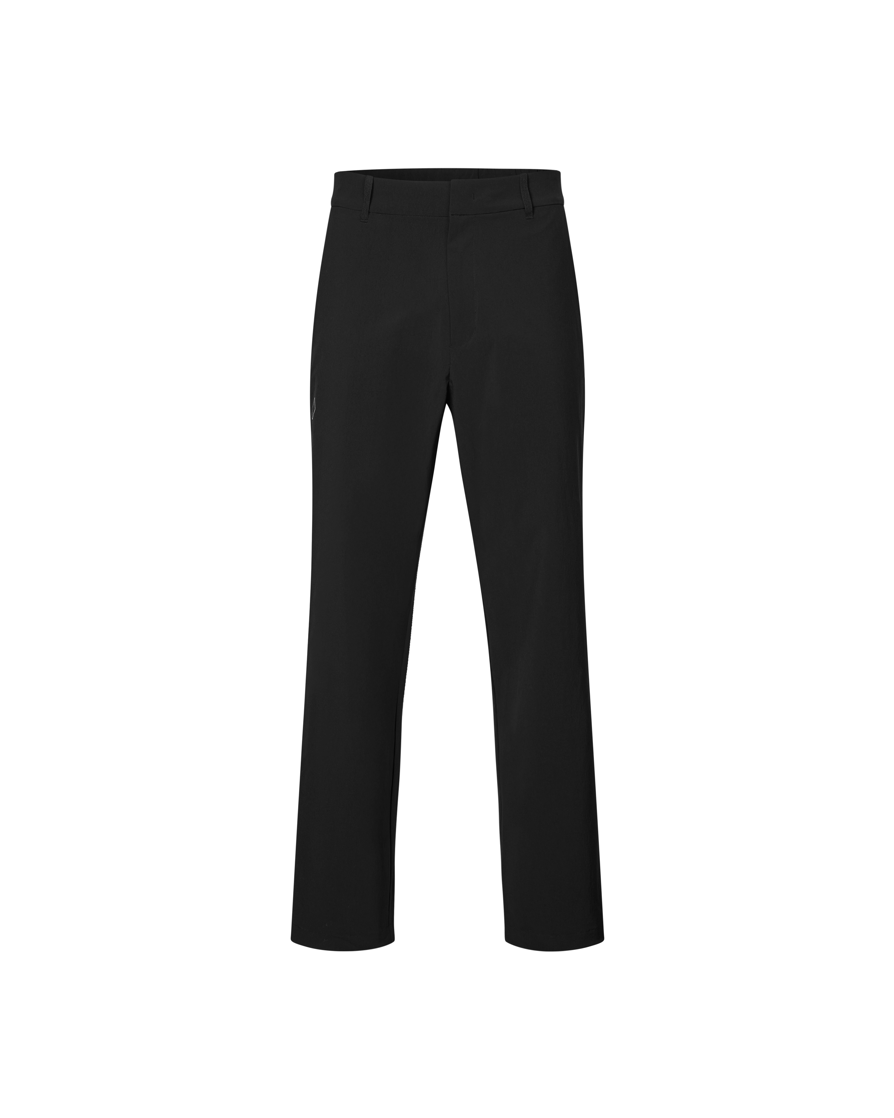 Black Off-Race Tech pants, front flat lay with tailored fit and clean waistband