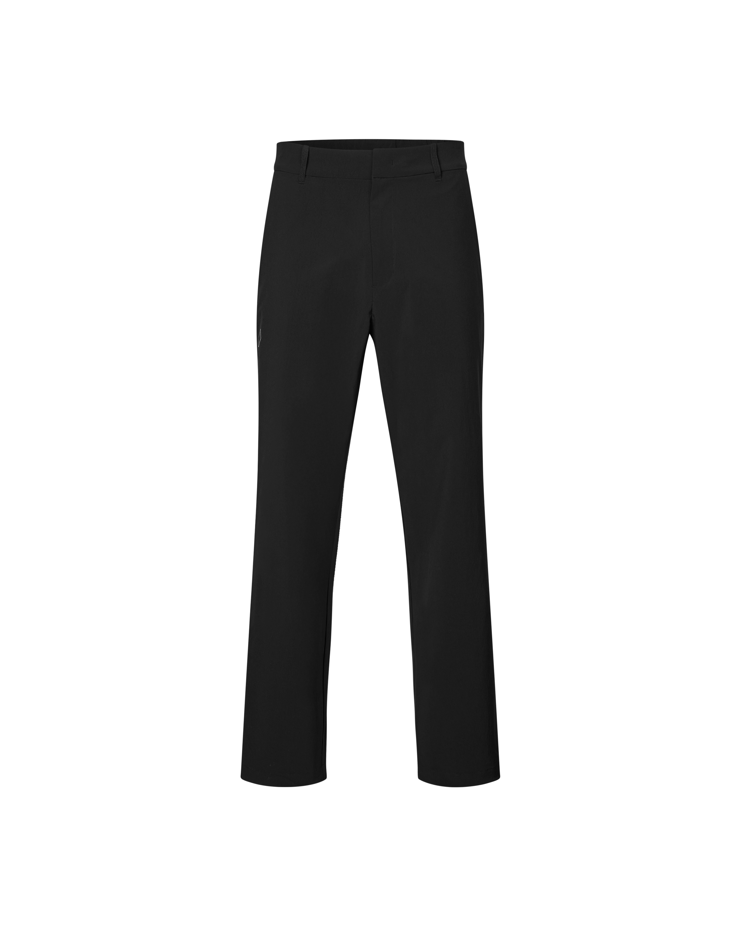 Black Off-Race Tech pants, front flat lay with tailored fit and clean waistband