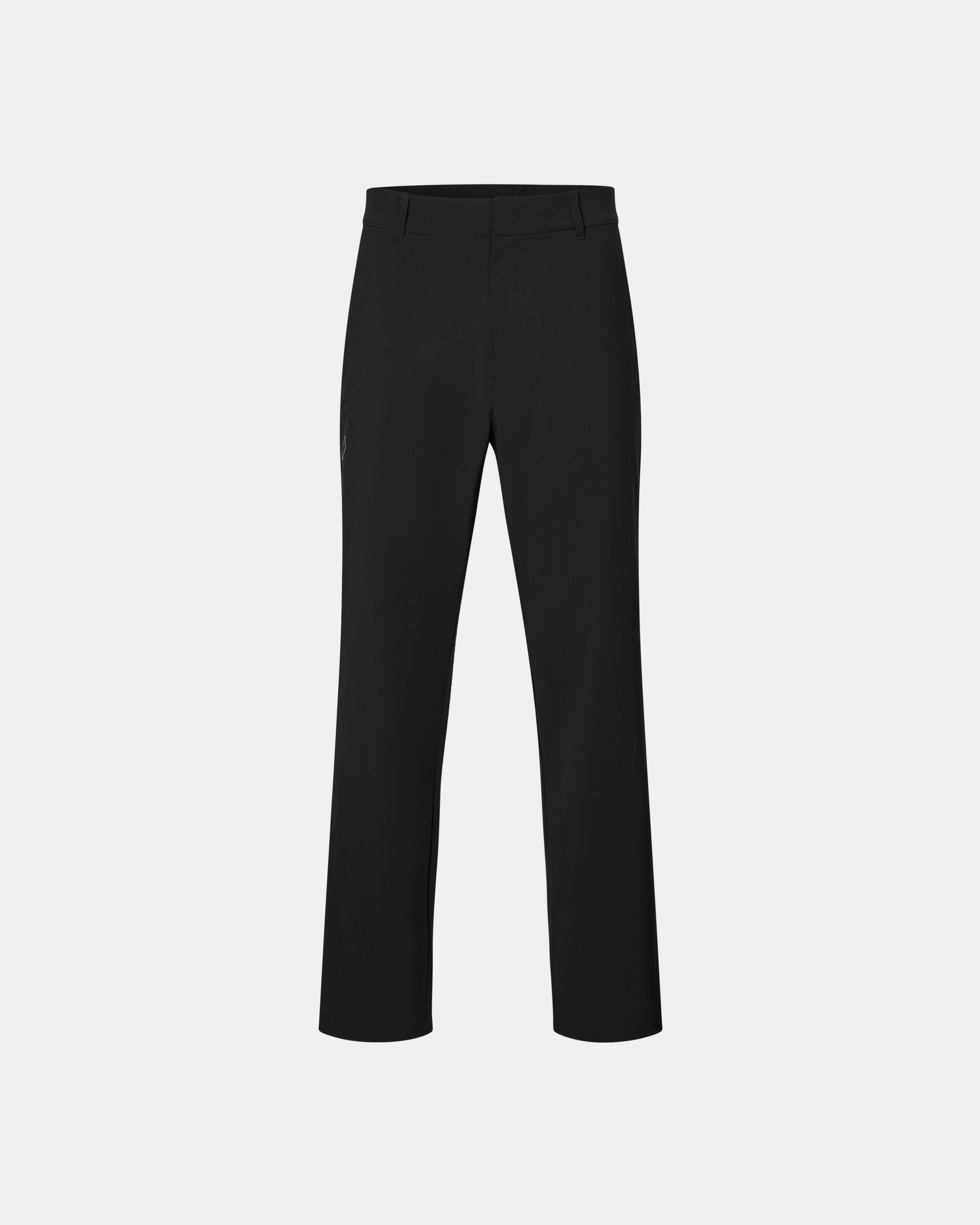 Black Off-Race Tech pants, front flat lay with tailored fit and clean waistband