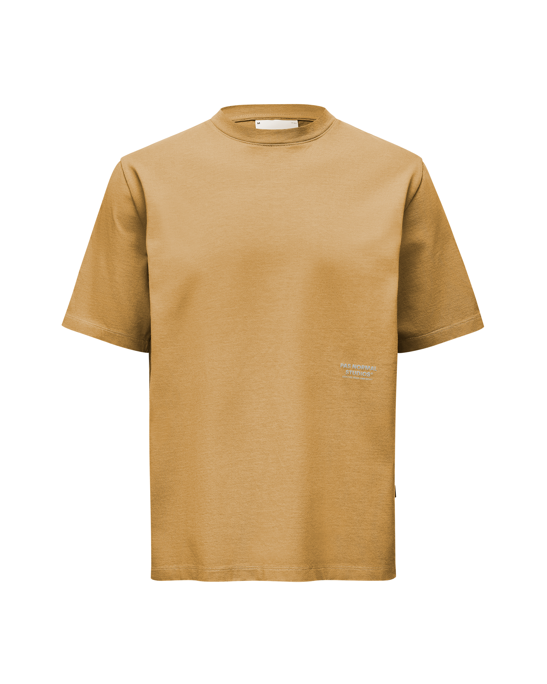 Sandstone Off-Race T-shirt, front flat lay with small chest logo print