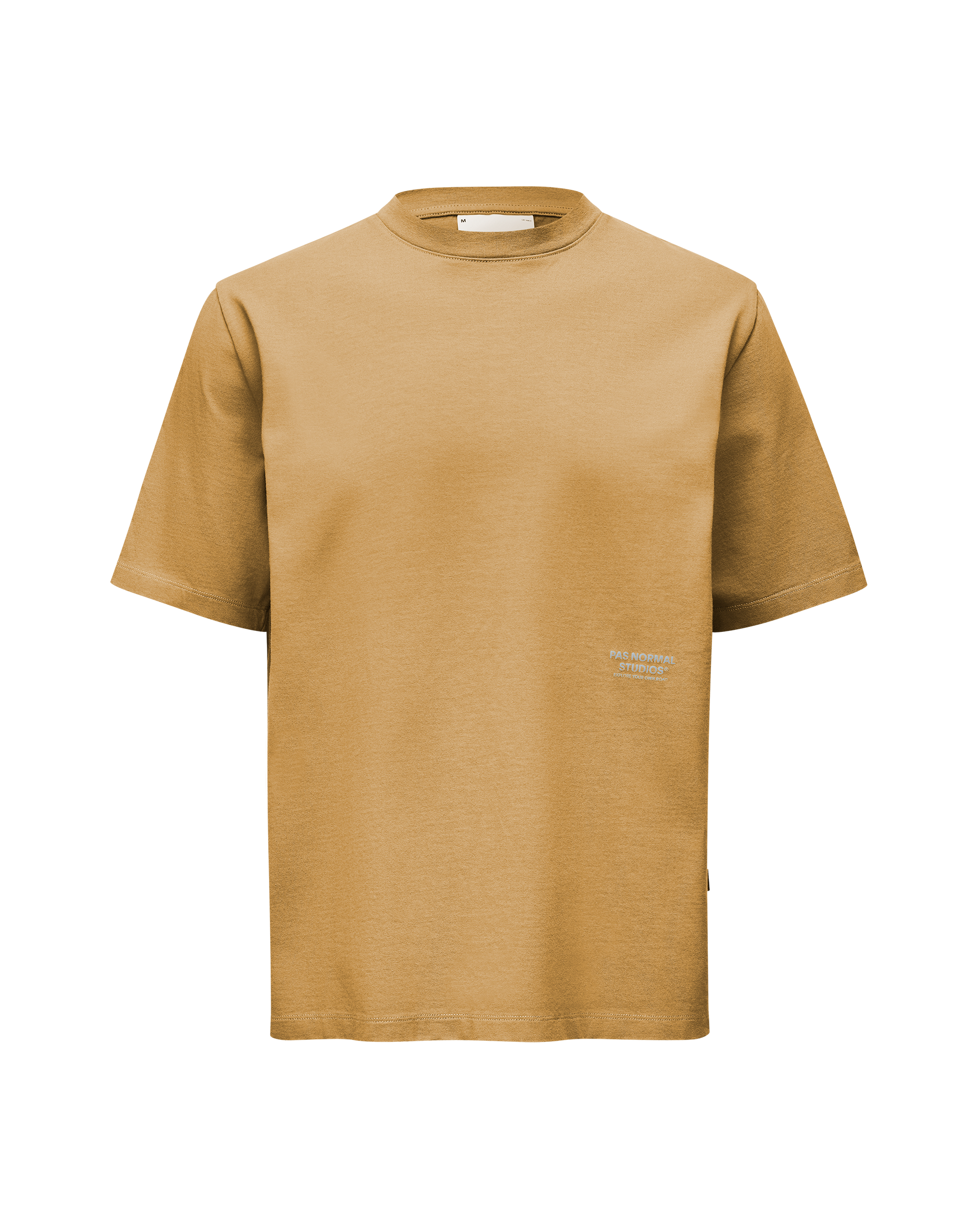 Sandstone Off-Race T-shirt, front flat lay with small chest logo print