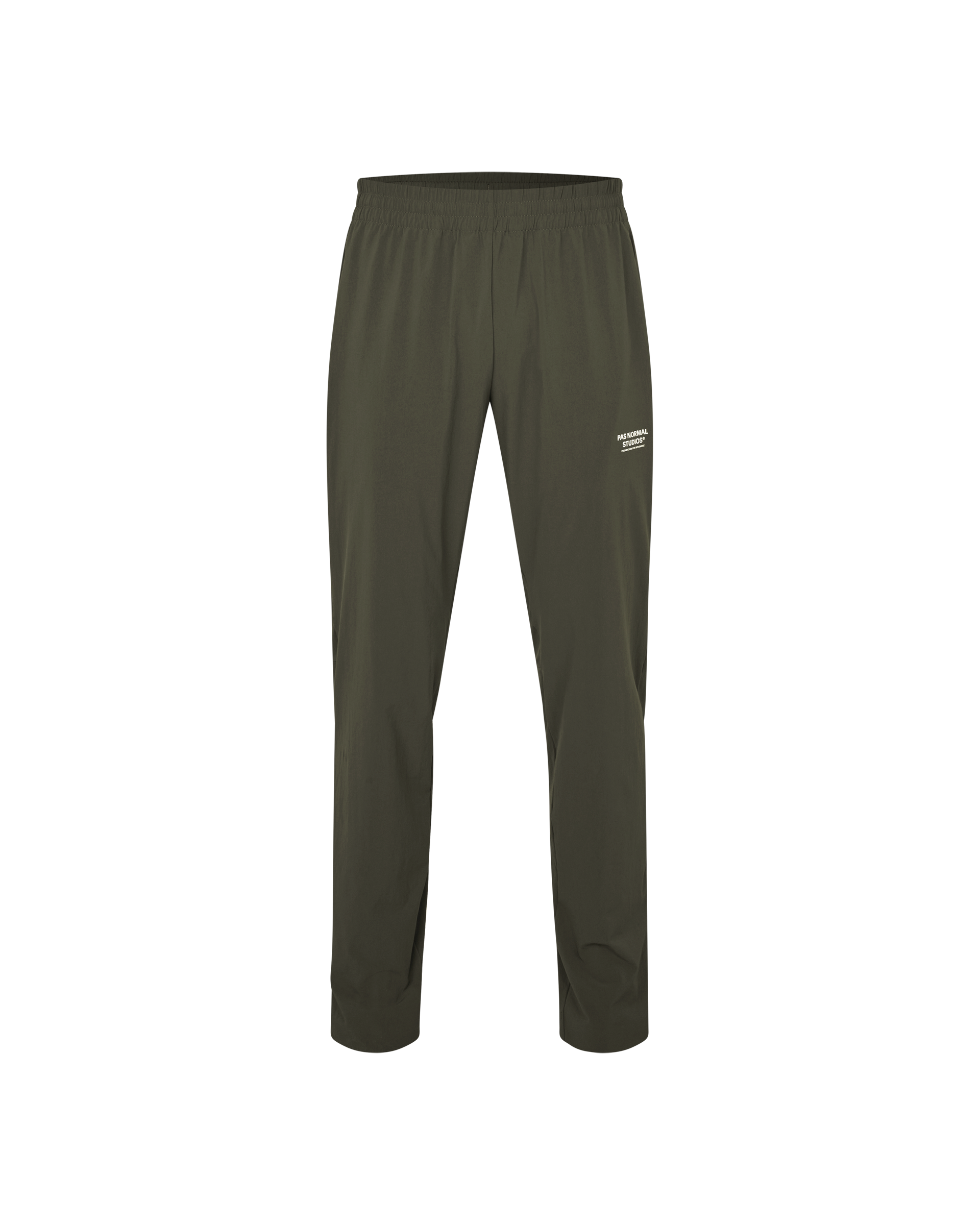 Army Green Balance pants, front flat lay with elastic waistband