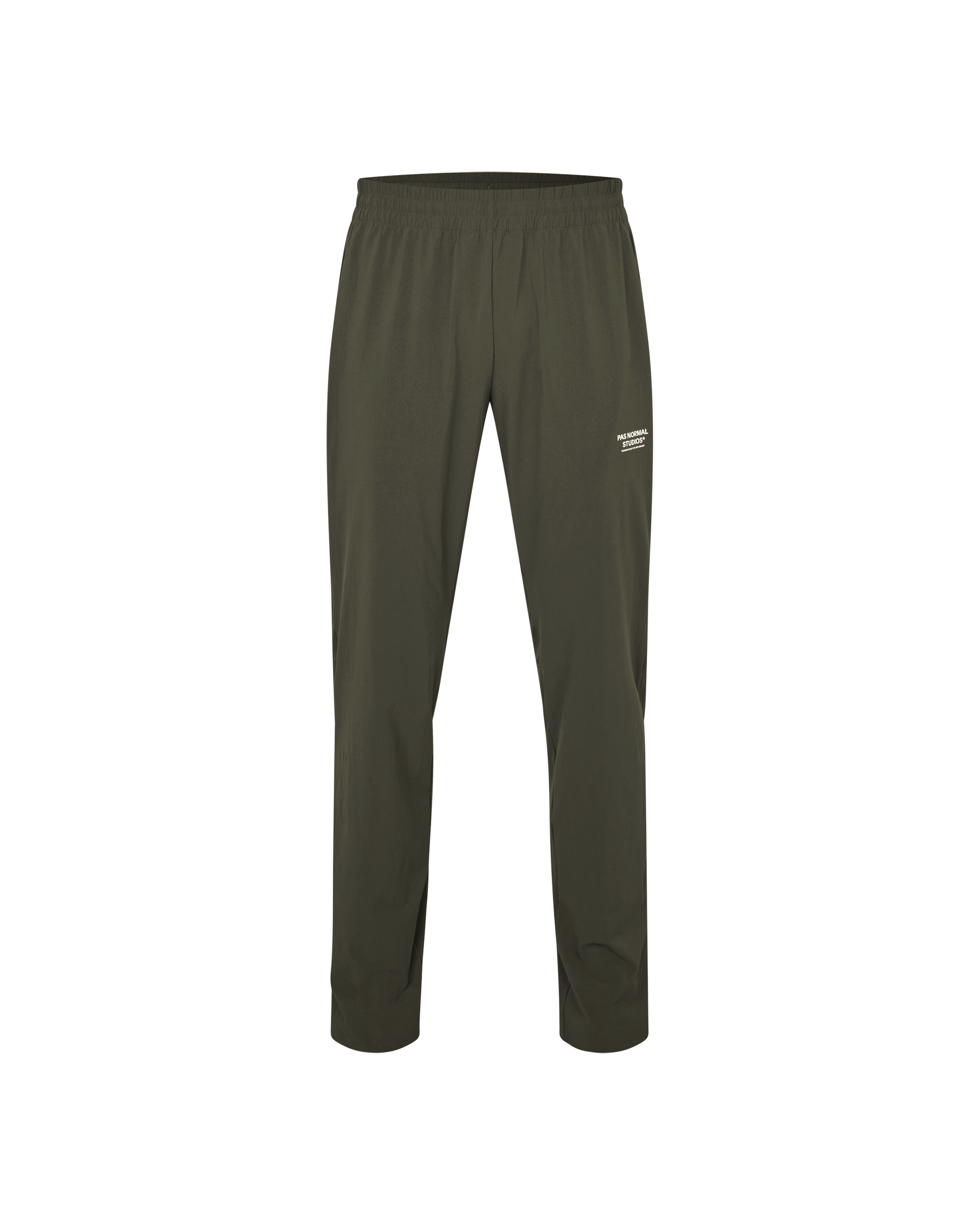 Army Green Balance pants, front flat lay with elastic waistband
