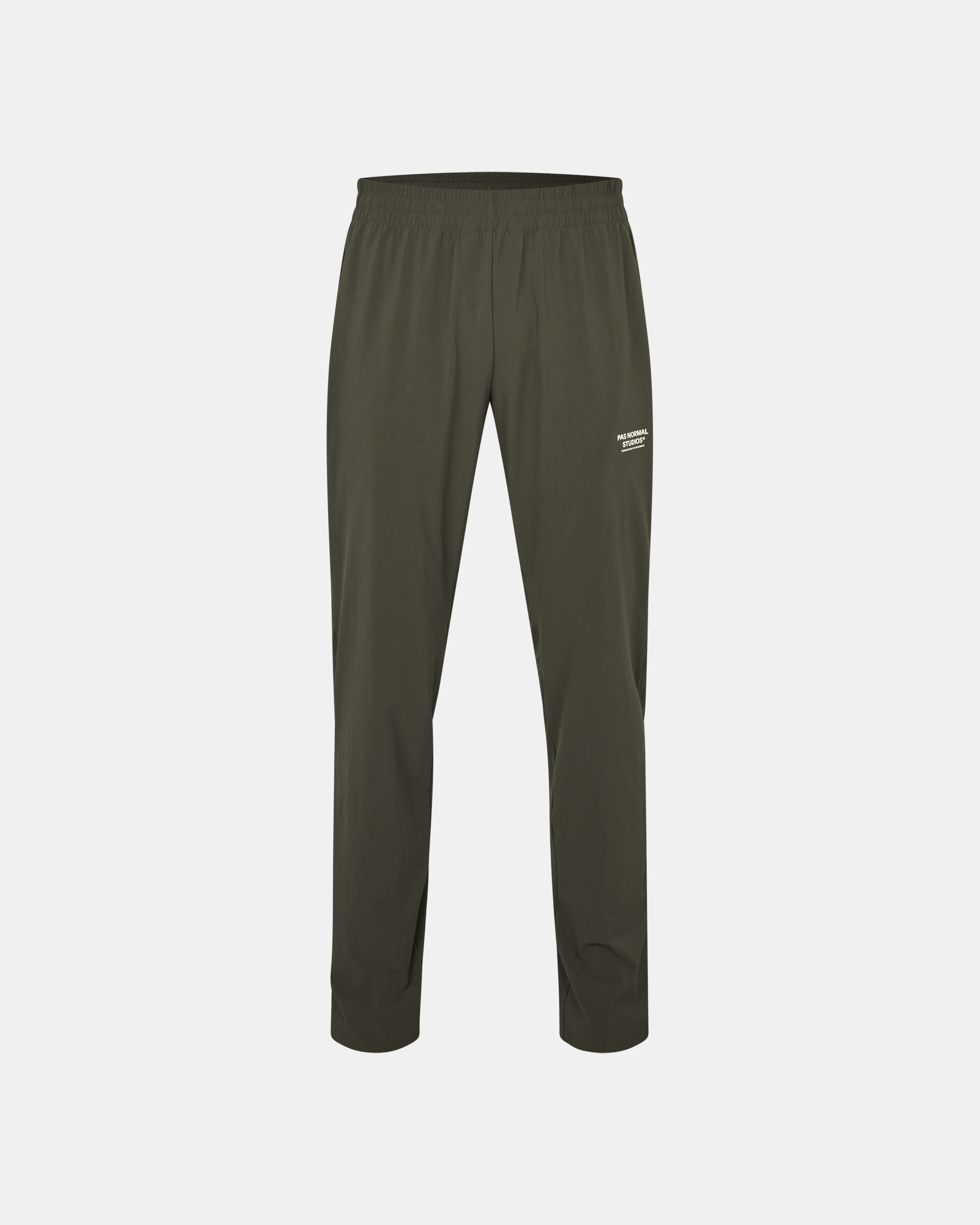 Army Green Balance pants, front flat lay with elastic waistband