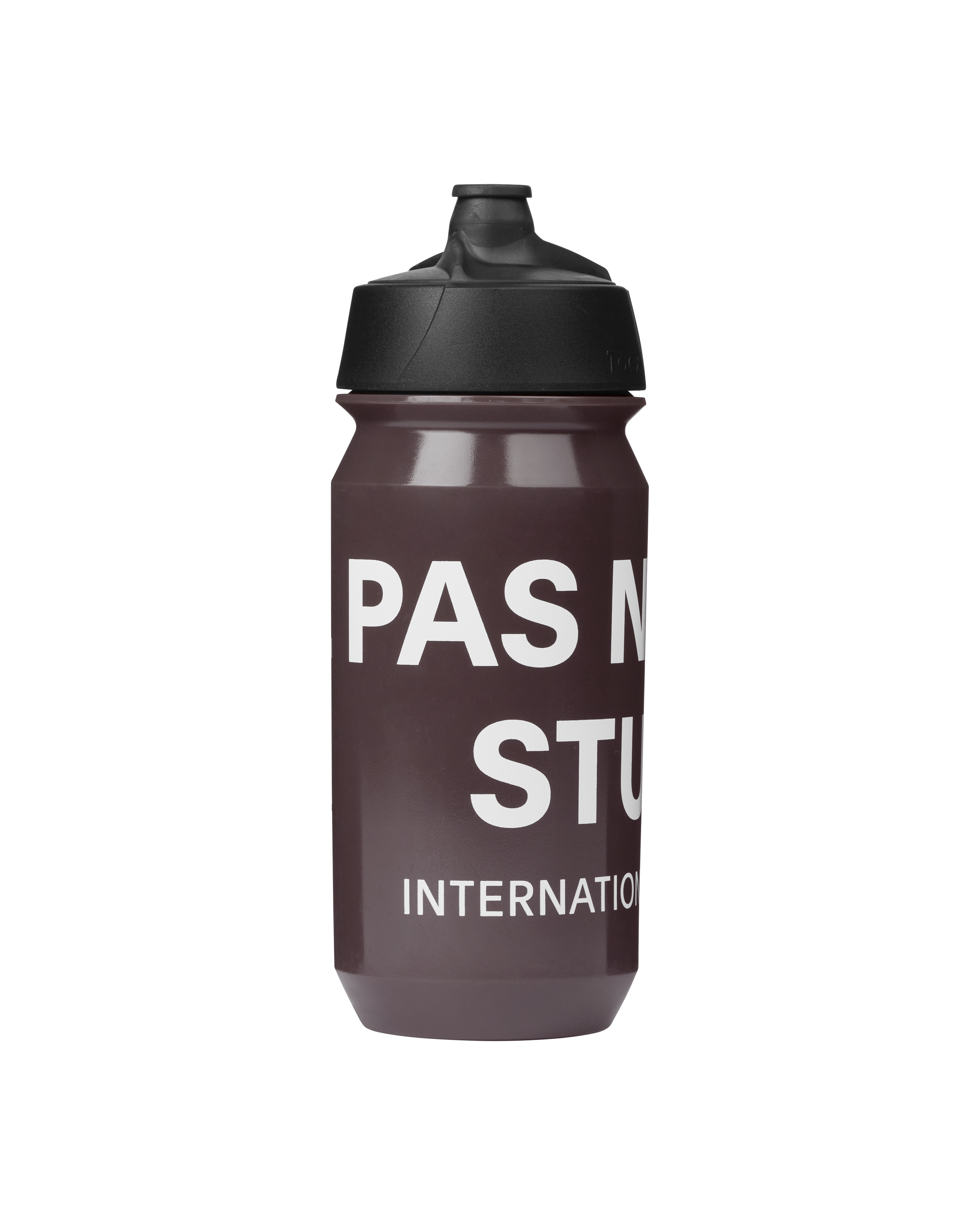 Light Brown Essential Logo cycling bottle with black cap and white graphics