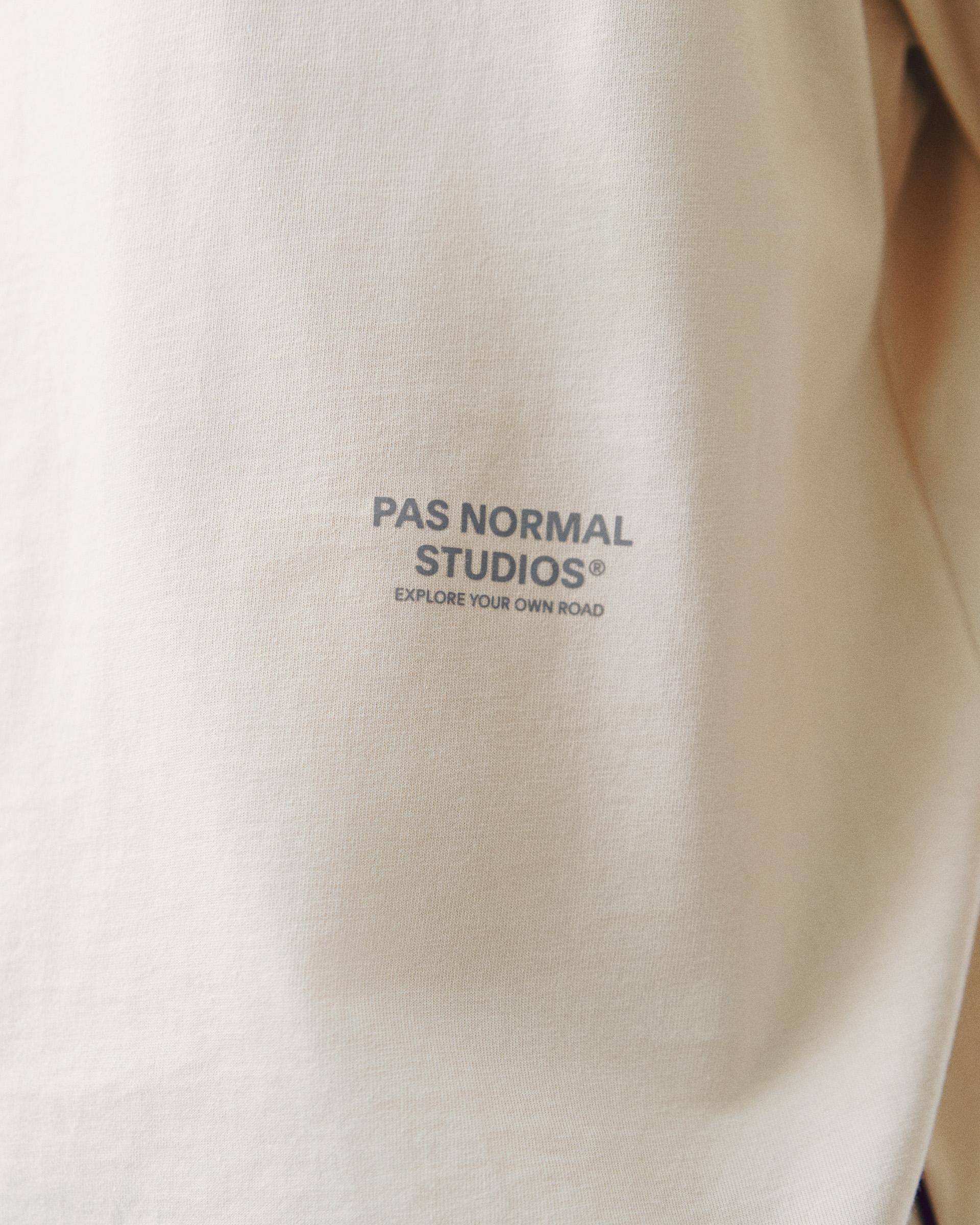 Bone Off-Race t-shirt, detail view showing grey chest print