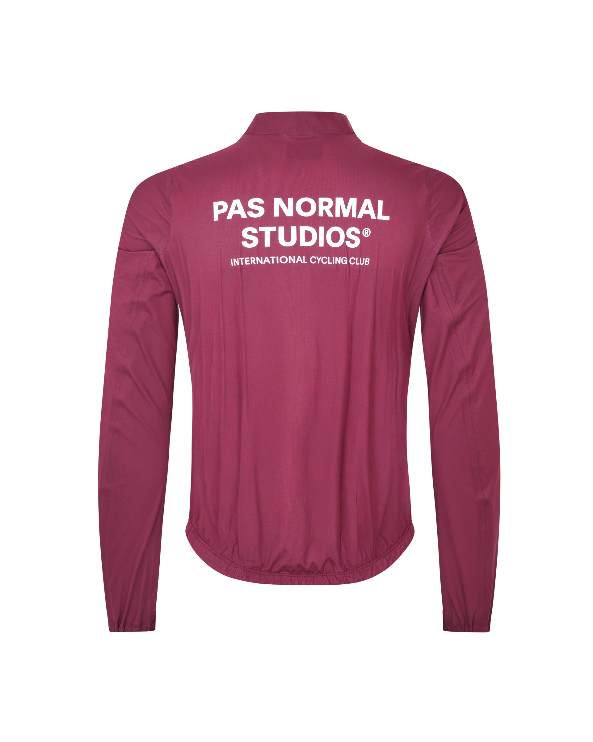 Plum Mechanism cycling jacket, rear view with white back logo