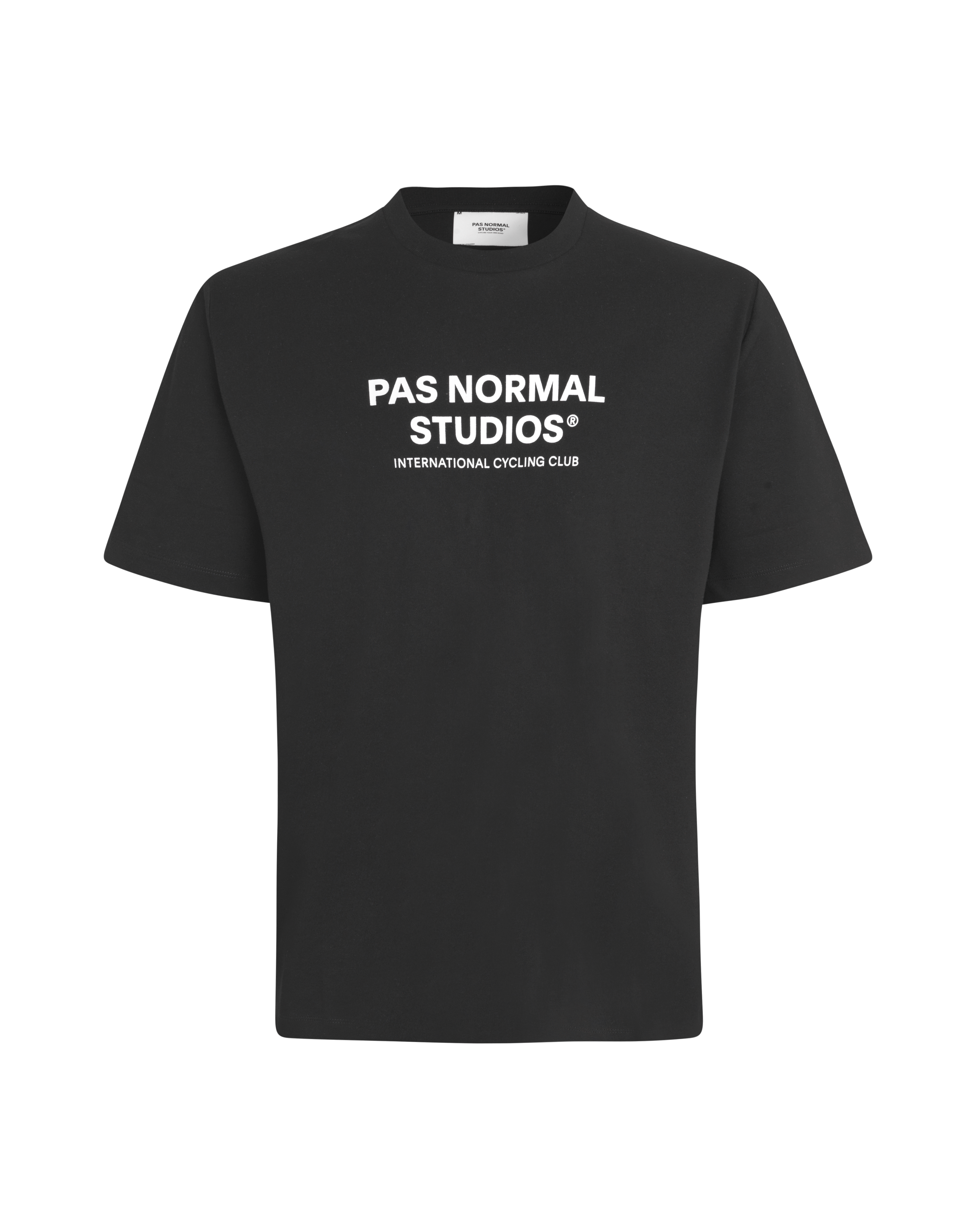 Black Off-Race Logo t-shirt, front flat lay with white chest logo print