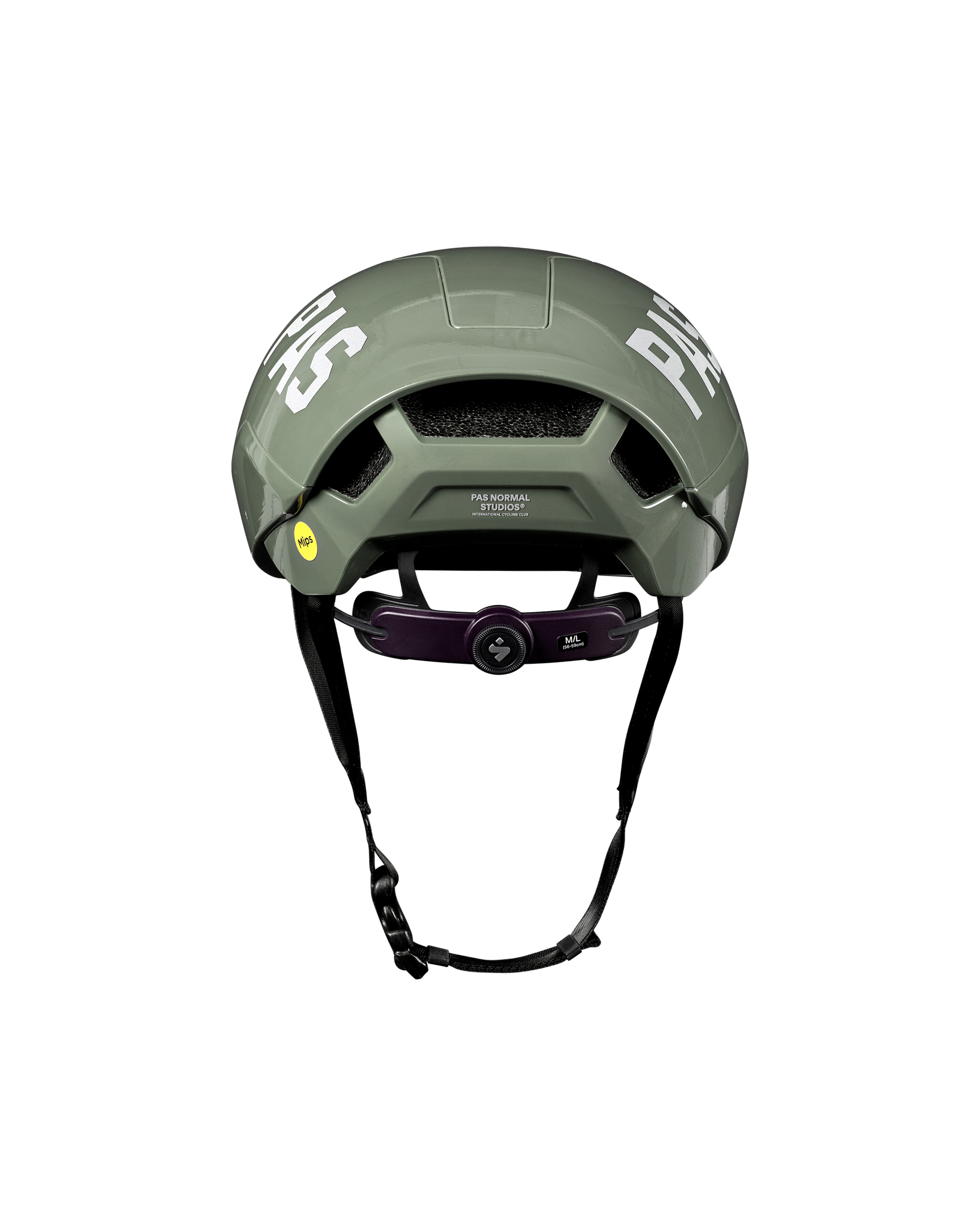 Grey PAS Tucker III 2Vi MIPS cycling helmet, rear view with BOA adjustment dial
