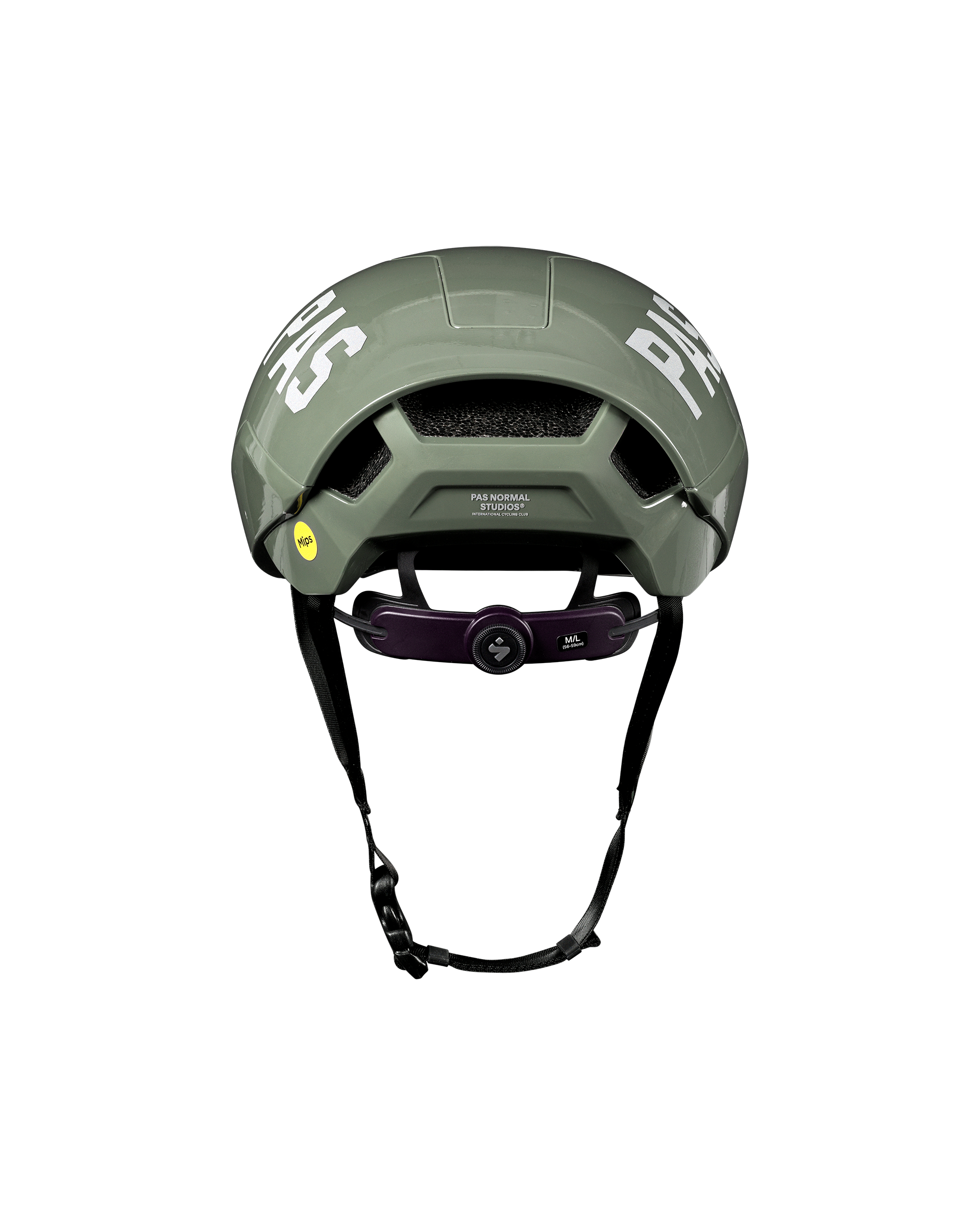 Grey PAS Tucker III 2Vi MIPS cycling helmet, rear view with BOA adjustment dial