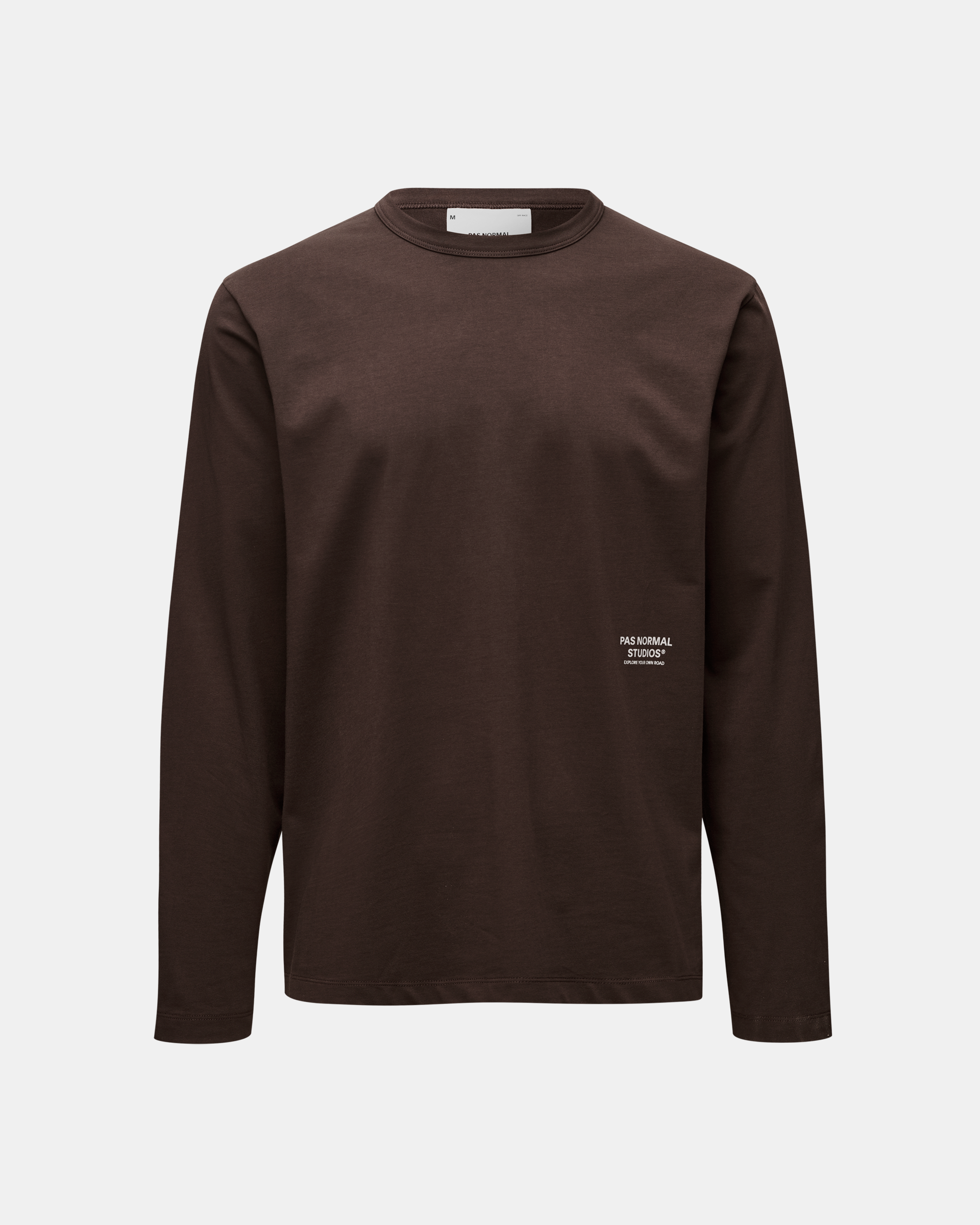 Dark Purple Off-Race Cotton Tech long sleeve t-shirt, front view with white chest logo